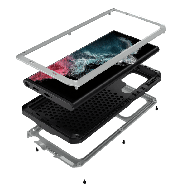 Samsung Galaxy S23 Ultra - Robust Aluminiumdeksel HEAVY DUTY Silver