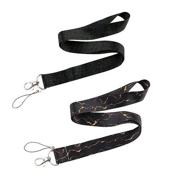 Nyckelband (Marmor-design) Svart