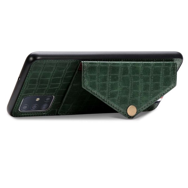Samsung Galaxy A71 - Praktisk Smart Cover-kortholder Grön