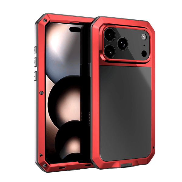iPhone 17 Pro Max  Stötsäkert Aluminiumskal Röd