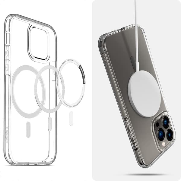 Magnetisk beskyttelsesdeksel med trådløs lading for iPhone 13 Pro Transparent