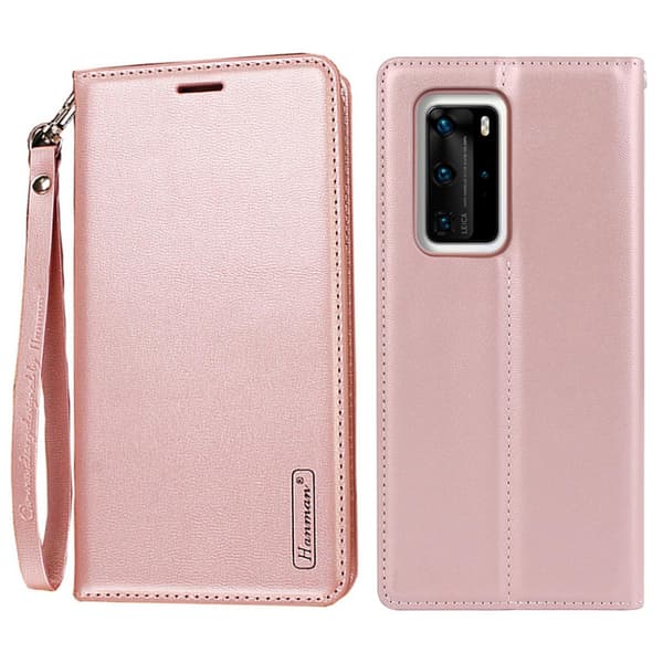 Huawei P40 Pro - Hanman Praktiskt Plånboksfodral Guld