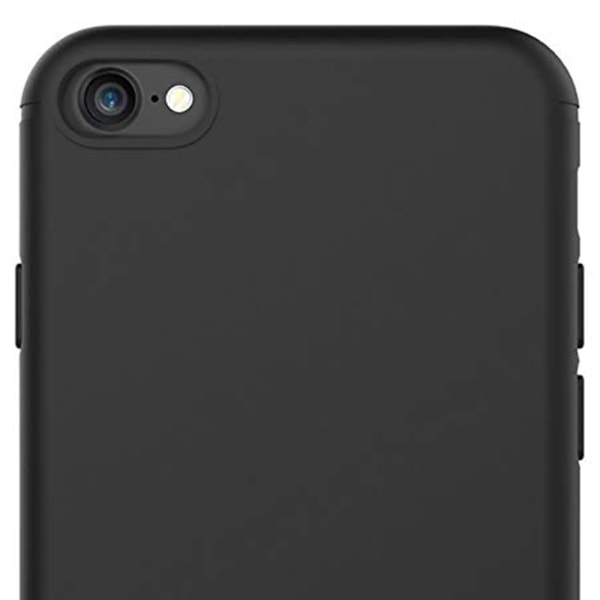 iPhone 7 - Matta silikonikuori ja pehmeä näytönsuoja Svart