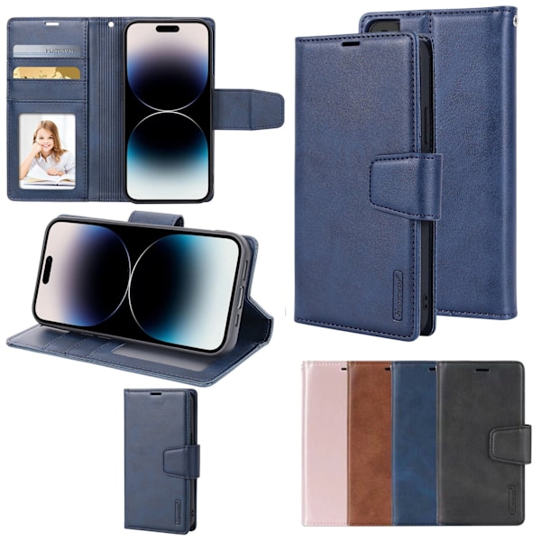 iPhone 16 Plus - Allt i Ett Elegant 2-i-1 Plånboksfodral Blå