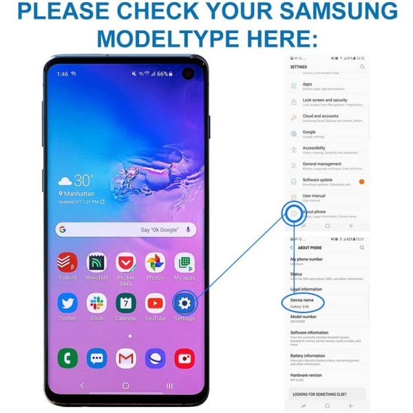 Samsung Galaxy S10 Plus Reservdel Dubbla SIM-kortshållare Svart