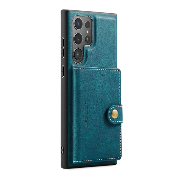 Läderplånbok med magnetiskt hållare för Galaxy S24 Ultra Brown