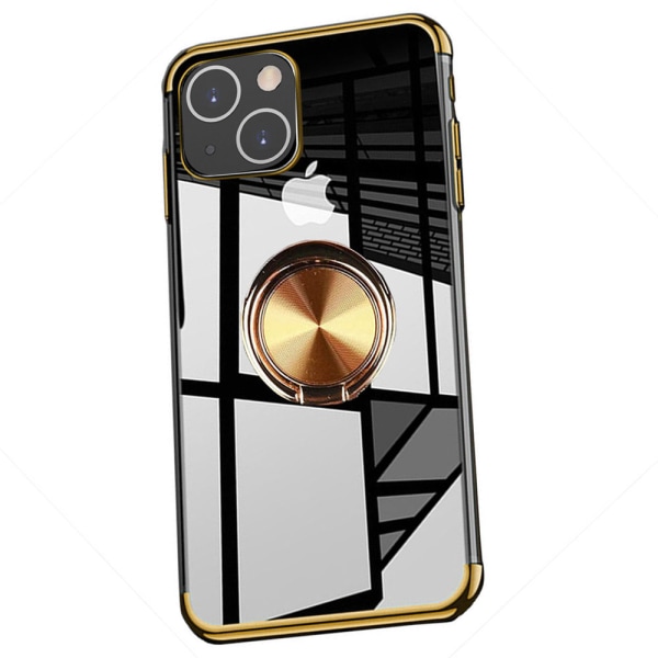 iPhone 13 - Stötdämpande Skal med Ringhållare (Floveme) Guld