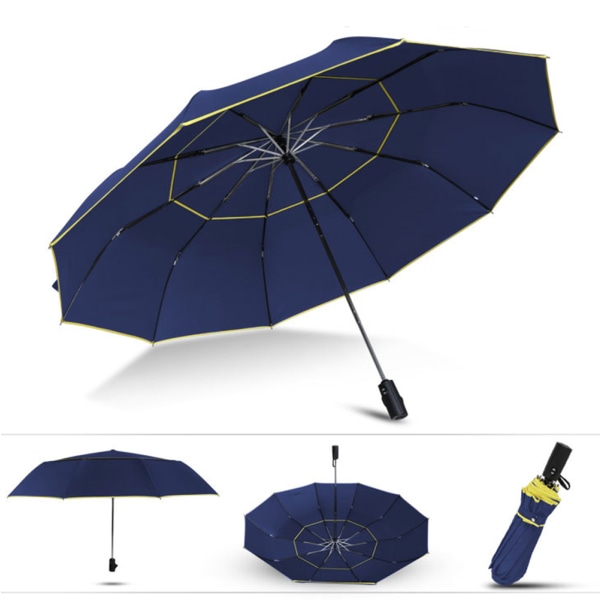 Kestävä ja tyylikäs suuri sateenvarjo Mörkblå