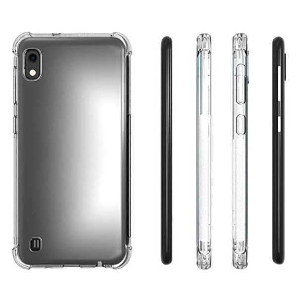 Samsung Galaxy A10 - Iskuja vaimentava silikonikuori näytönsuojalla Transparent