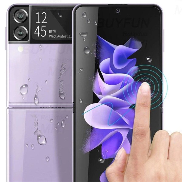 3-in-1 Samsung Galaxy Z Flip 3 Hydrogel Skärmskydd Transparent