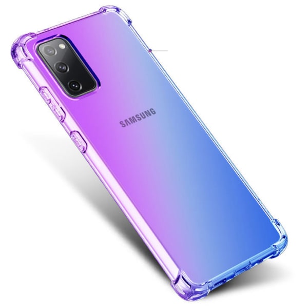 Samsung Galaxy S20 FE - Silikoneskal med effektiv stødabsorbering Blå/Rosa