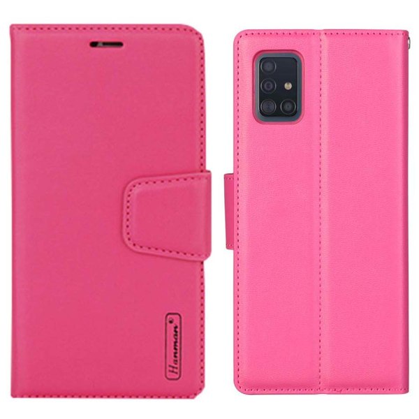 Samsung Galaxy A71 - Stilig Smart Wallet-deksel Rosaröd