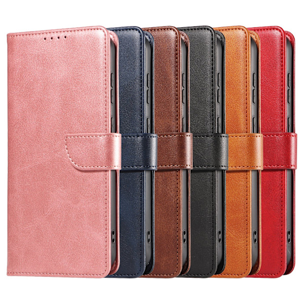 S24 Plus - Elegant Läderplånboksfodral i 6 färger Rosa guld