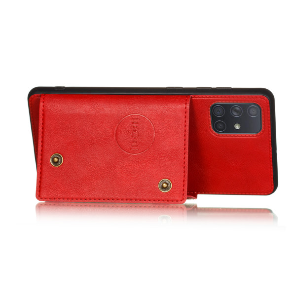 Samsung Galaxy A53 5G - Stilrent Praktiskt Skal med Korthållare Röd