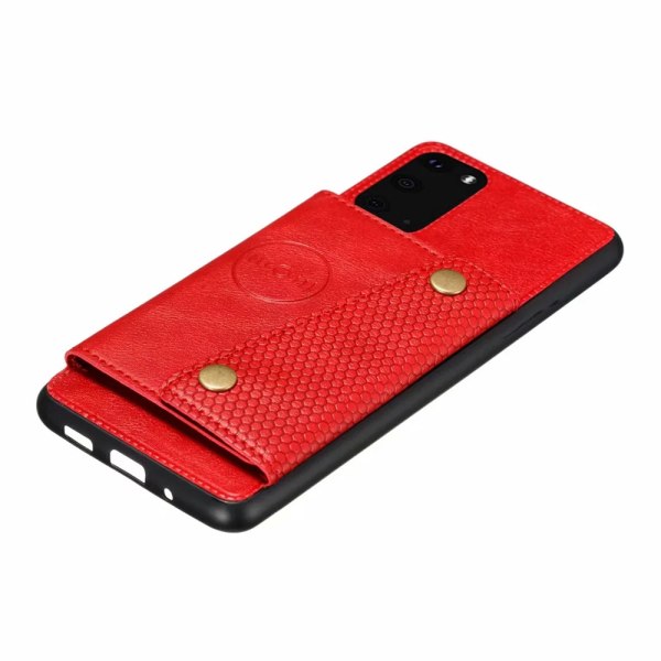 Samsung Galaxy S20 - Praktisk cover med kortholder Röd