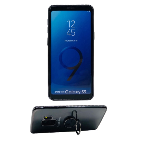 Samsung Galaxy S9 - Stötdämpande Silikonskal Ringhållare FLOVEME Svart