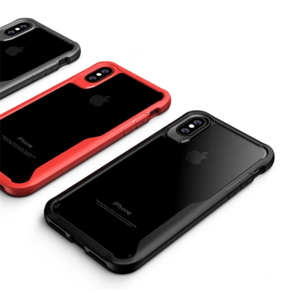 iPhone X/XS - Stilfuldt Robust etui med 360 beskyttelse Röd
