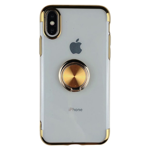 Eksklusiivinen silikonikuori rengaspidikkeellä (Floveme) - iPhone X/XS Guld Guld