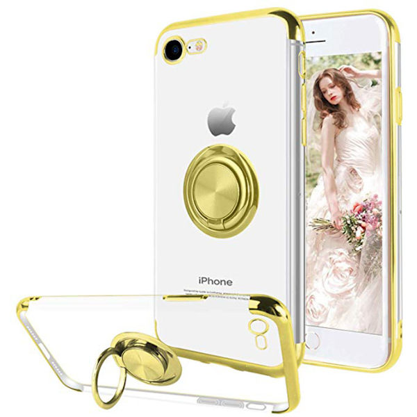 Praktiskt Silikonskal med Ringh�llare - iPhone 7 Blå