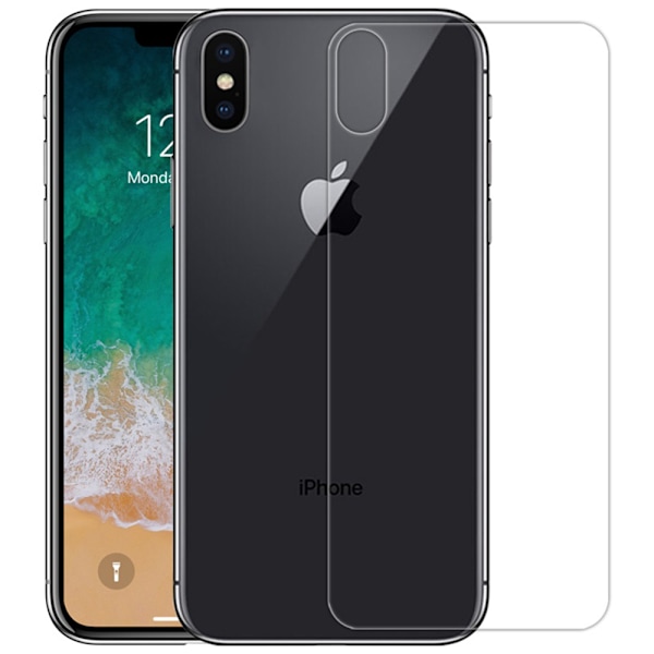 iPhone X/XS - 2st Skärmskydd för Baksida (HeliGuard) Genomskinlig