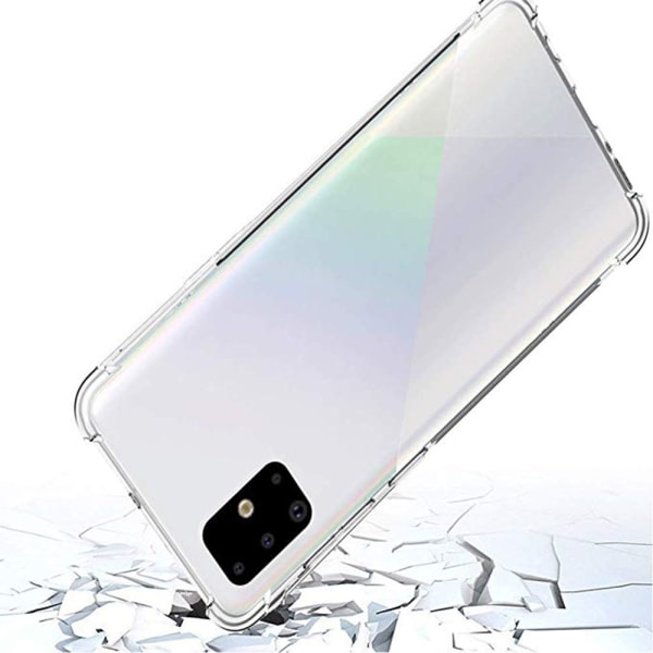 Samsung Galaxy A71 - Stødabsorberende Floveme Silikone Cover Transparent/Genomskinlig