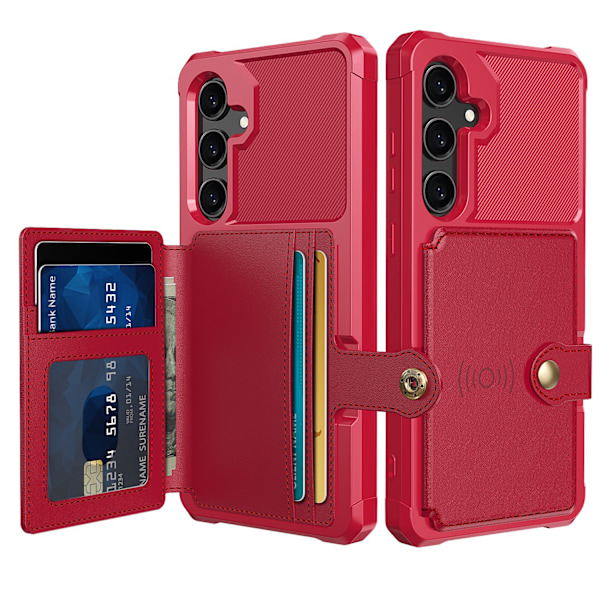 PU-læder pung magnetisk holder etui til Samsung Galaxy A24 Svart