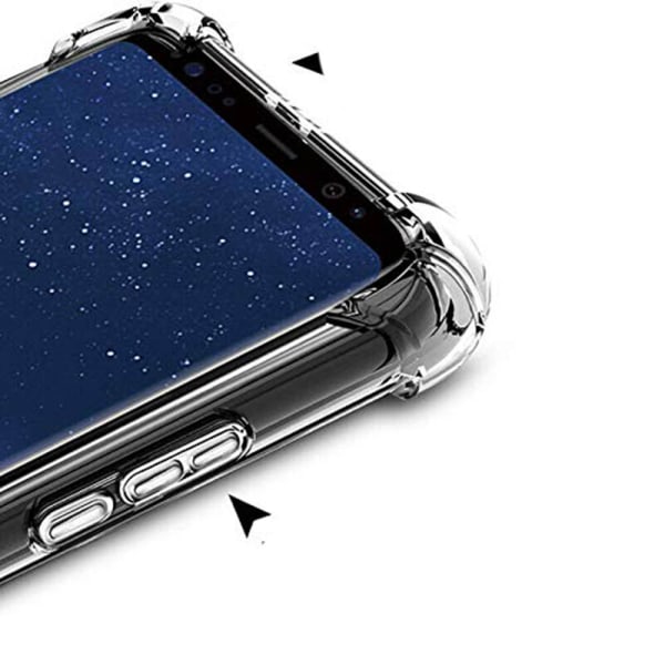 Samsung Galaxy A70 - Stødabsorberende silikonecover med kortholder Transparent/Genomskinlig
