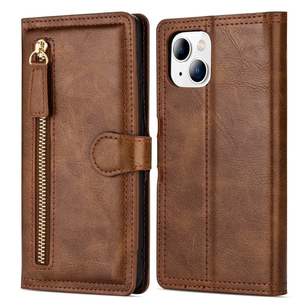 iPhone 13 - Lyxigt Wallet Case med Kort- & Myntfack Marinblå