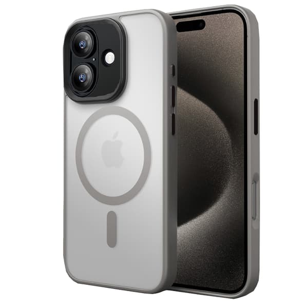 iPhone 16 Skal - Translucent Baksida med Perfekt Passform & Magnetiskt Grepp Rosa