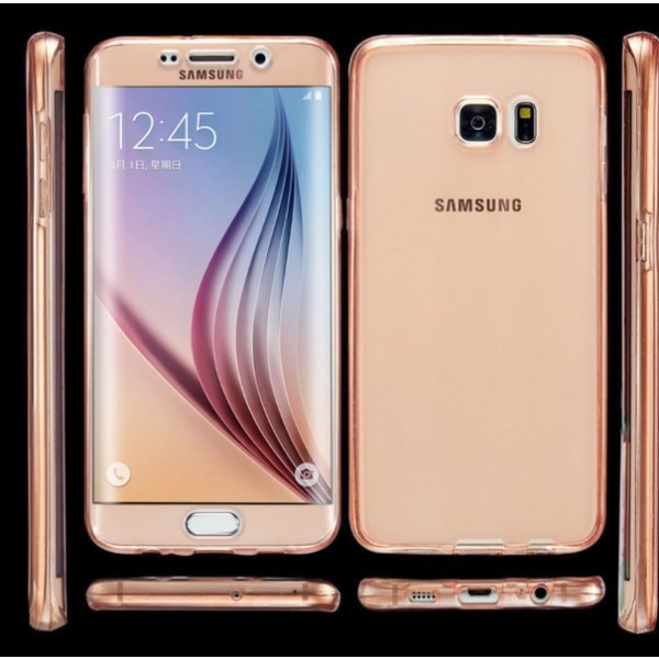 Samsung S6 Dubbelsidigt silikonfodral med TOUCHFUNKTION Rosa