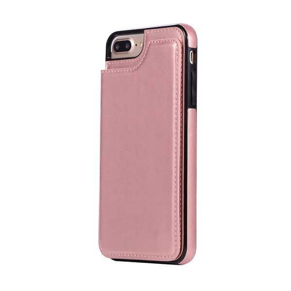 iPhone 7 Plus - Läderskal med Plånbok/Kortfack från NKOBEE Röd