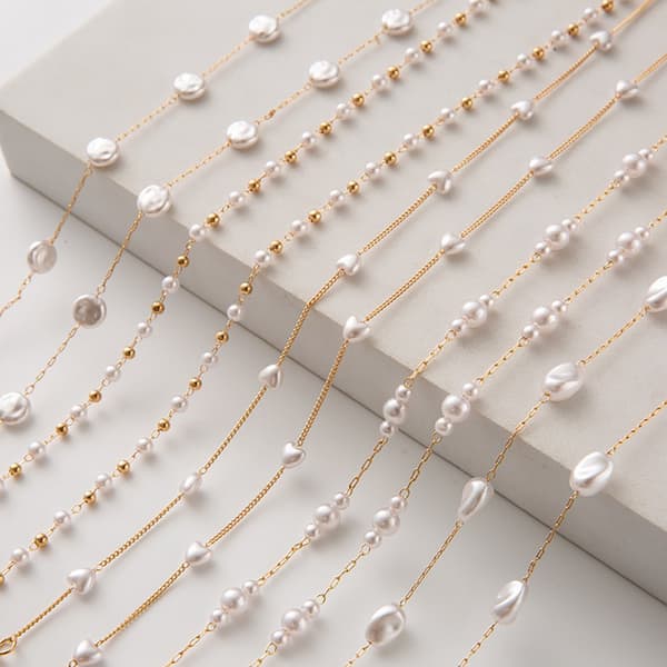 Elegant Glasögonsnöre/Senilsnöre (Pärlor) Pearl+Copper