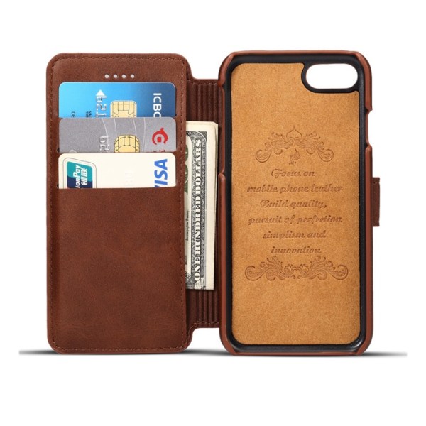 Klassiskt Plånboksfodral i Retrodesign (Läder) iPhone 6/6S Svart Svart