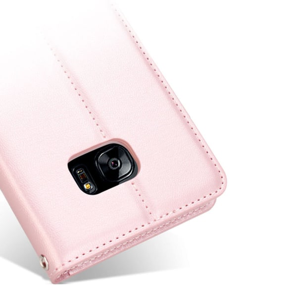 Hanmanin tyylikäs kotelo lompakolla - Samsung Galaxy S7 Rosa