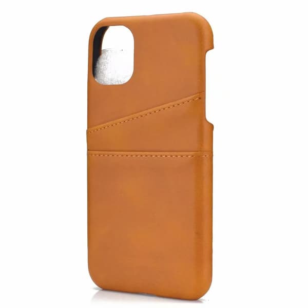 iPhone 15 Pro - Slimmat PU-läderfodral med 2-kortfack Marinblå