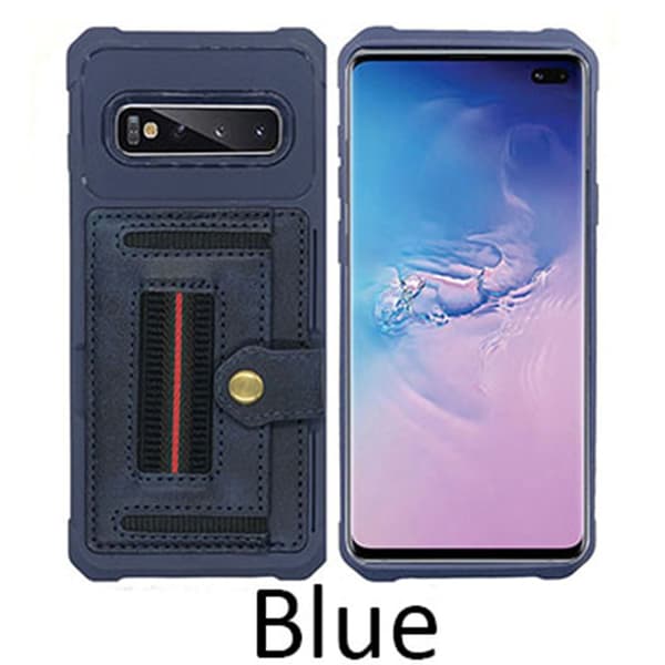 Samsung Galaxy S10 Plus - Skal med Kortfack Blå Blå