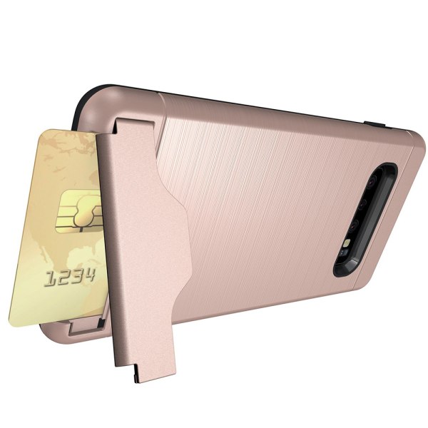 Elegant smart cover med kortrum - Samsung Galaxy S10 Plus Grön