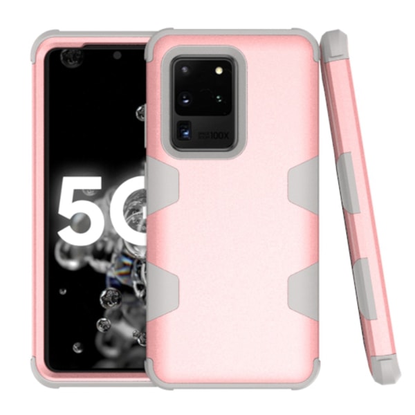 Stilsäkert Rugged Robot Skal - Samsung Galaxy S20 Ultra Rosa/Svart
