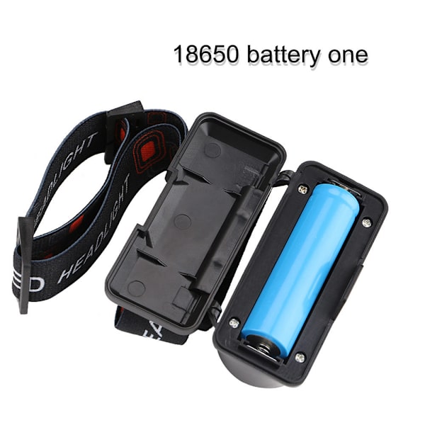 Lätt och smidig pannlampa (COB/XPE LED) USB-laddning Black