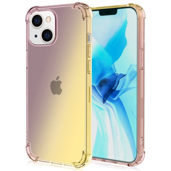 iPhone 14 - Tyylikäs suojaava gradientti silikonikotelo Blå/Rosa