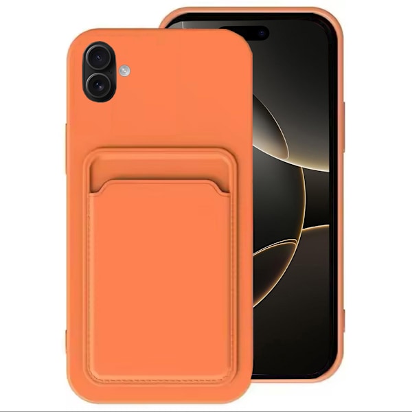 iPhone 16 Plus - Välj mellan Flear Färger - Smidigt Skal med Korthållare Aprikos