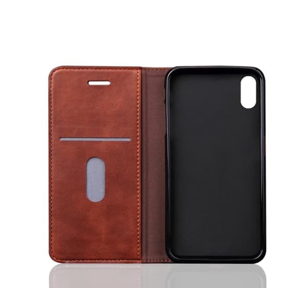 Fodral med Kortfack (RUSTIC) till iPhone X/XS Ljusbrun