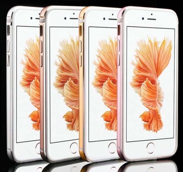 iPhone 6/6S Plus - Stilren Bumper i Aluminium och Silikon Guld