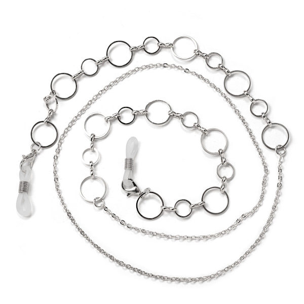 Eleganta Glasögon-Kedjor (Senilsnöre) Silver Ros