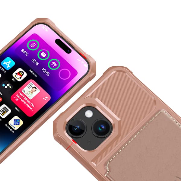 iPhone 15 - Elegant plånboksfodral i lyxigt PU-läder Grön