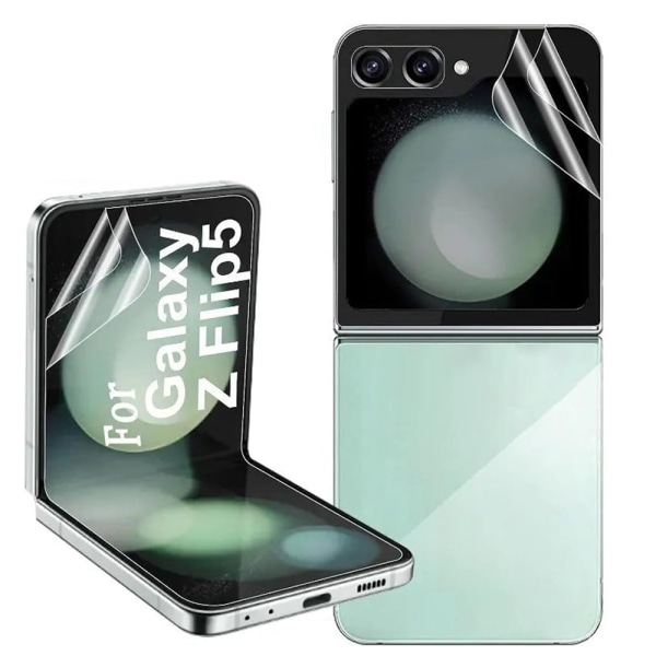 Samsung Galaxy Z Flip 5 - 1 Set Hydrogel Skärmskydd Huvudskärm+Baksida