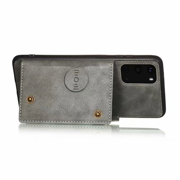 Stilsäkert Skal med Korthållare - Samsung Galaxy S20 Grå