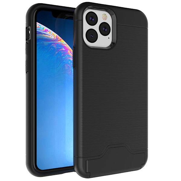 iPhone 11 Pro Max - Stødabsorberende cover med kortholder Grå Grå