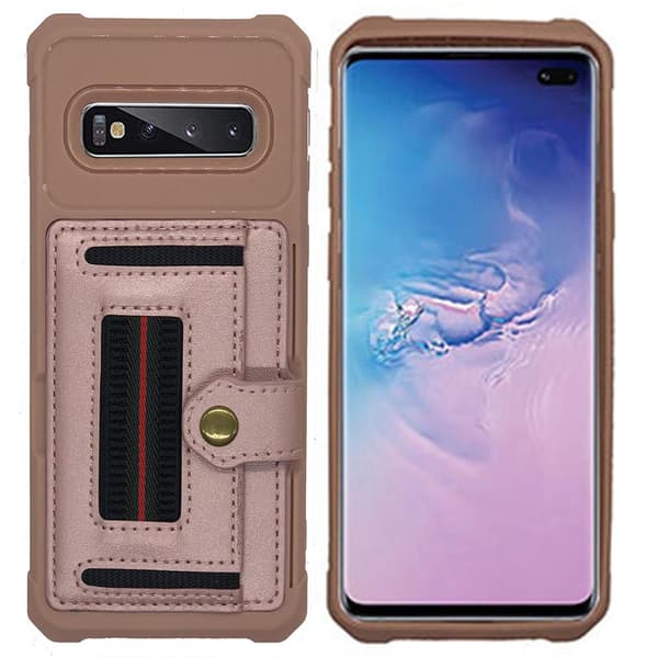 Samsung Galaxy S10 Plus - Skal med Kortfack Röd Röd