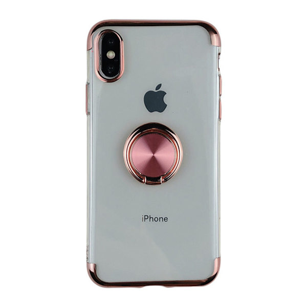 iPhone X/XS - FLOVEME Stilrent Skal med Ringhållare Roséguld Roséguld